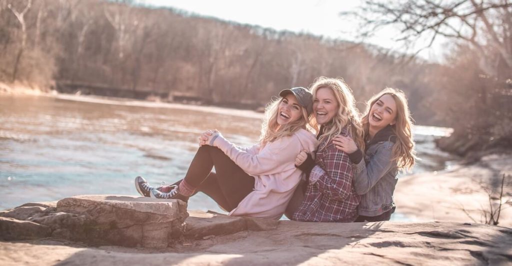 friends hanging out together and laughing